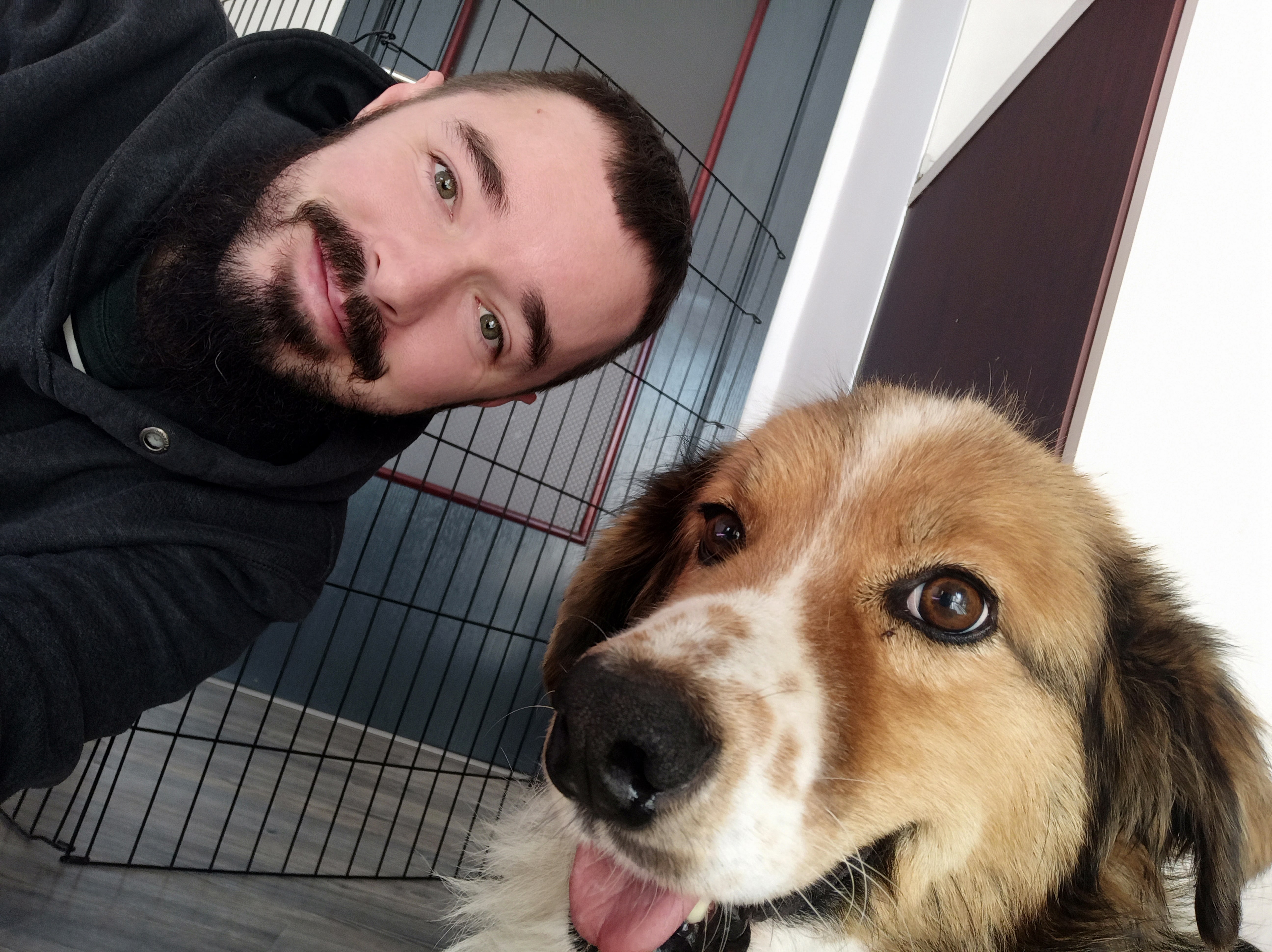 Photo of author and dog Toast